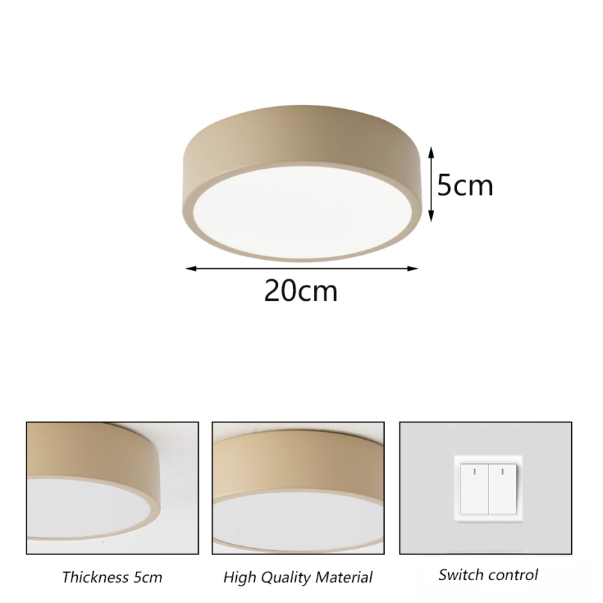 Brilagi - Candeeiro de tecto LED POOL LED/18W/230V 3000/4000/6000K Ø 20 cm bege