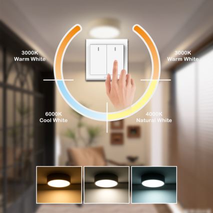 Brilagi - Candeeiro de tecto LED POOL LED/18W/230V 3000/4500/6000K Ø 20 cm bege