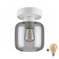 BRILAGI - LED Luminária de teto RETRO GLASS 1xE27/60W/230V Ø 14 cm branco/cinza fumê