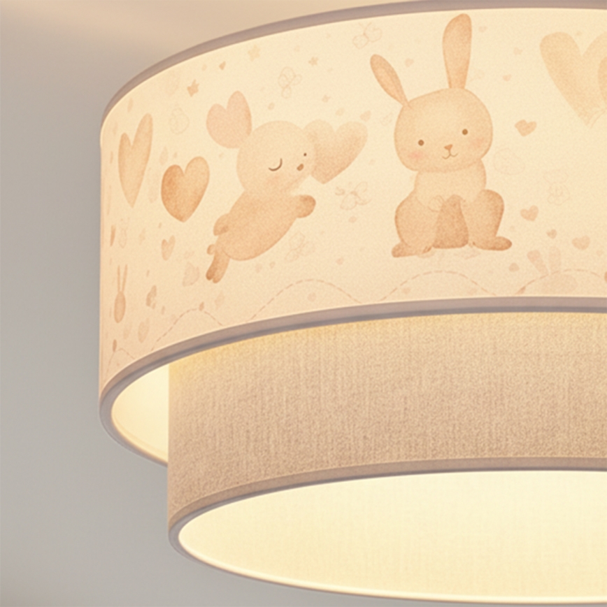 Brilagi-LED Luminária de teto sobreposta infantil BOBO 1xE27/60W/230V Ø40 cm creme/cinzento/azul real
