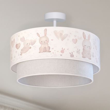 Brilagi-LED Luminária de teto sobreposta infantil BOBO 1xE27/60W/230V Ø40 cm creme/cinzento/azul real