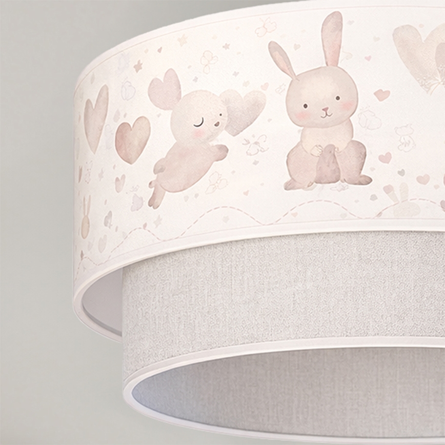Brilagi-LED Luminária de teto sobreposta infantil BOBO 1xE27/60W/230V Ø40 cm creme/cinzento/azul real