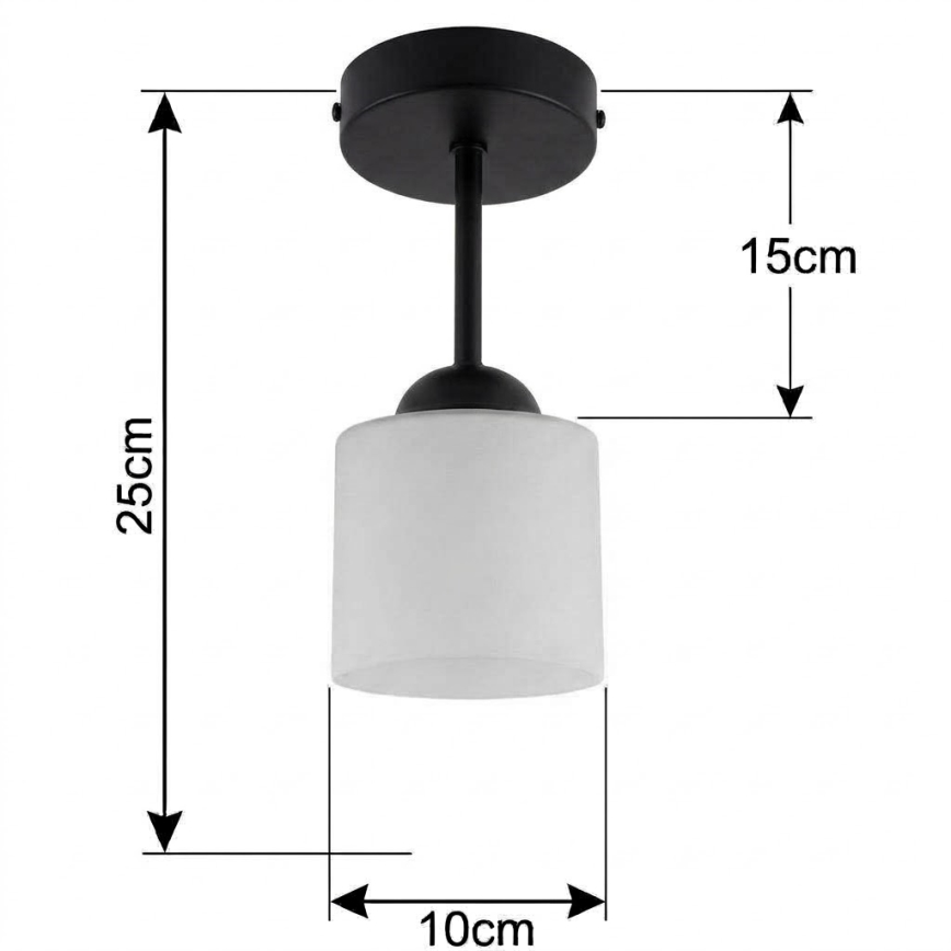 BRILAGI - LED luminária de teto sobreposta RETRO GLASS 1xE27/60W/230V Ø 10 cm preta/branca