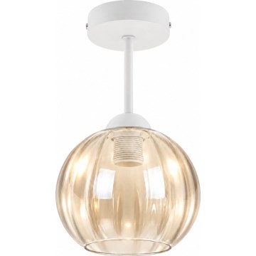 BRILAGI - LED Luminária de teto sobreposta RETRO GLASS 1xE27/60W/230V Ø 18 cm branco/bege fumê