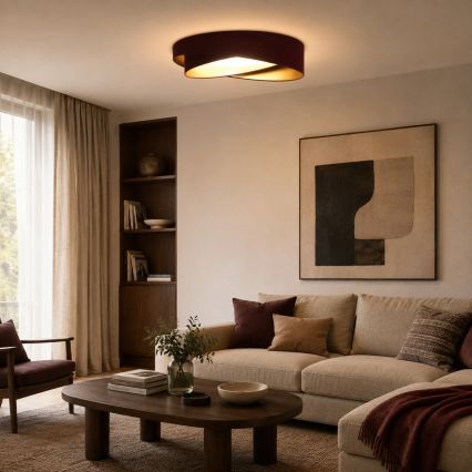 BRILAGI - Luminária de teto LED VELVET TWIST LED/24W/230V 4000K Ø 55 cm vinho/dourado