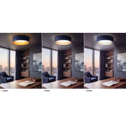 Brilagi - Candeeiro de tecto LED VELVET VARI LED/24W/230V 3000/4000/6500K diâmetro 45 cm azul/dourado