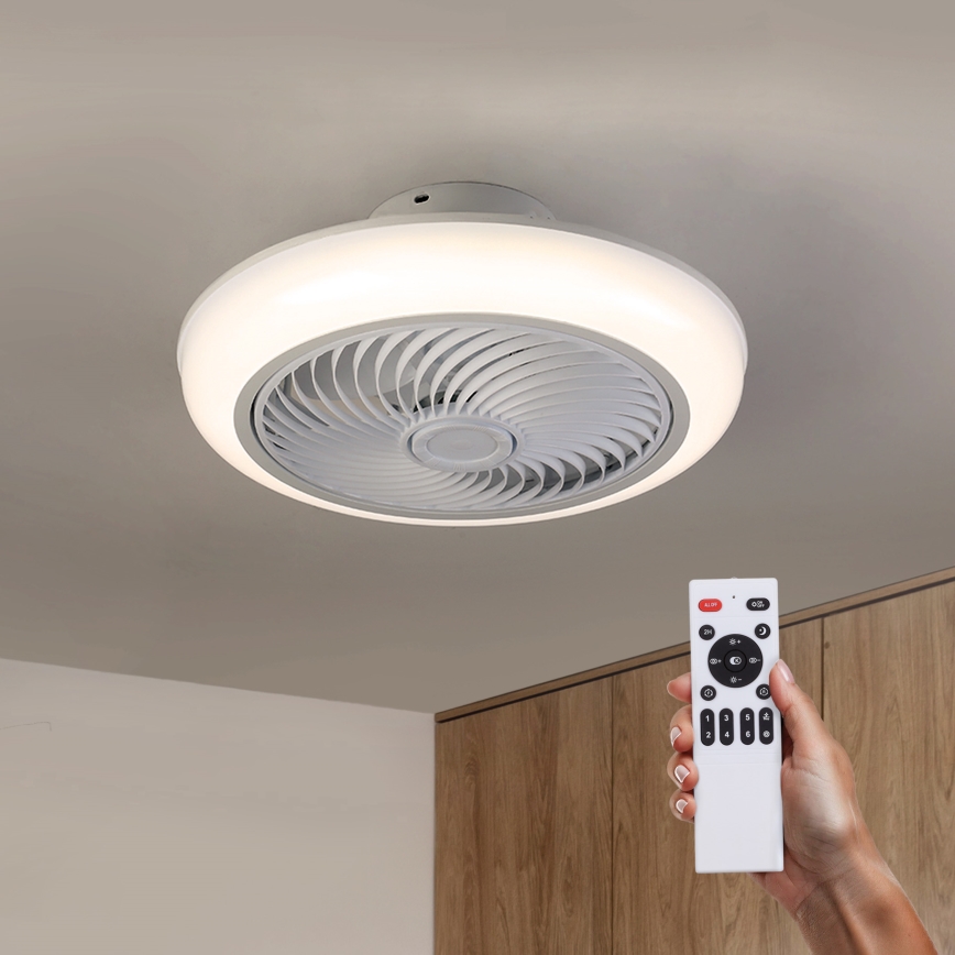 Brilagi - Luminária de teto LED dimmerizável com ventilador LED/30W/230V 3000-6500K branco + controlo remoto