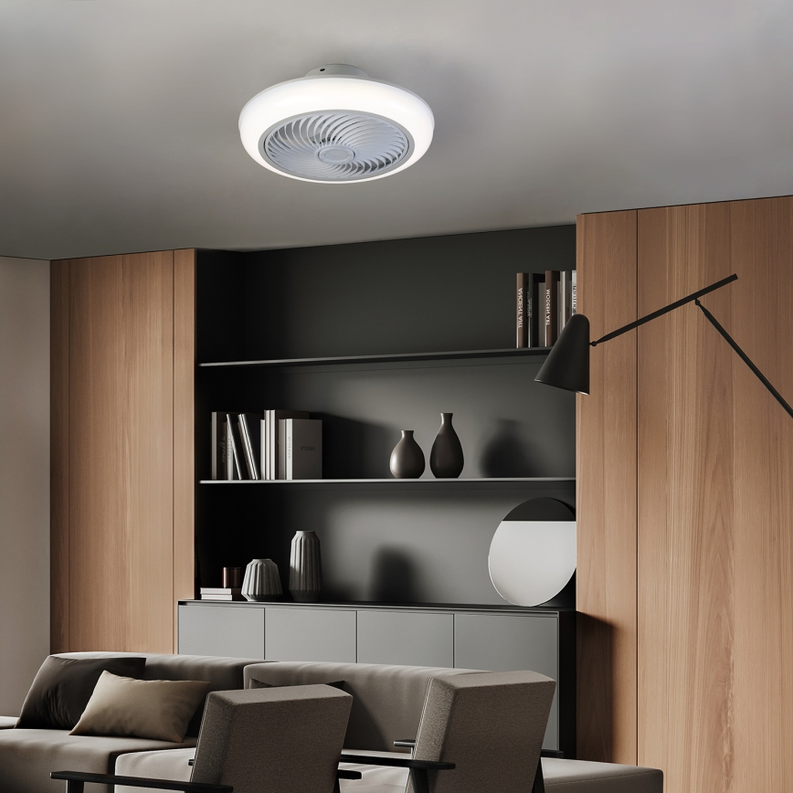 Brilagi - Luminária de teto LED dimmerizável com ventilador LED/30W/230V 3000-6500K branco + controlo remoto