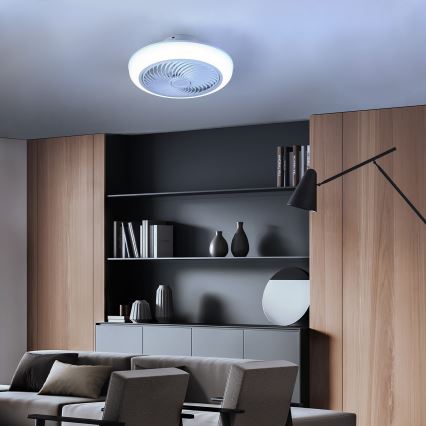 Brilagi - Luminária de teto LED dimmerizável com ventilador LED/30W/230V 3000-6500K branco + controlo remoto