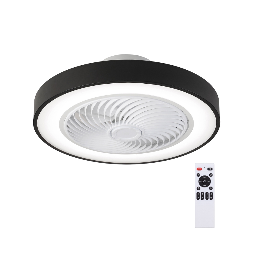 Brilagi - Luminária de teto LED dimmerizável com ventilador LED/30W/230V 3000-6500K preta + controlo remoto
