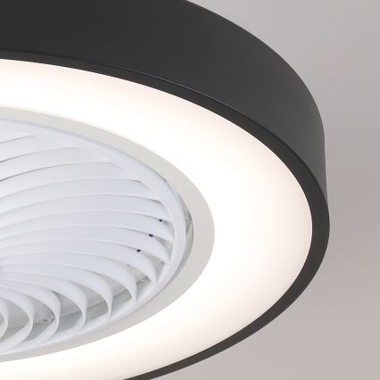 Brilagi - Luminária de teto LED dimmerizável com ventilador LED/30W/230V 3000-6500K preta + controlo remoto