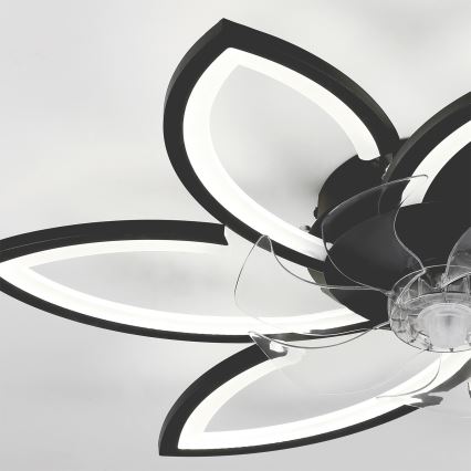 Brilagi - Luminária de teto LED dimmerizável com ventilador LED/50W/230V 3000-6500K preta + controlo remoto