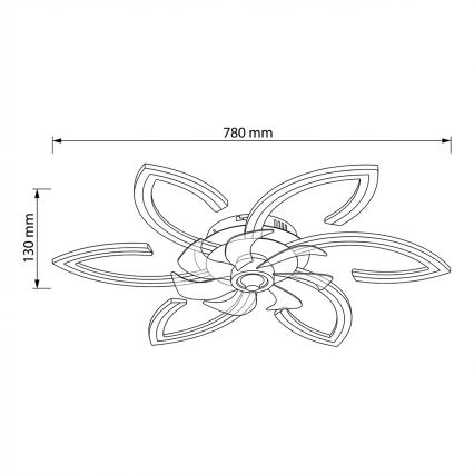 Brilagi - Luminária de teto LED dimmerizável com ventilador LED/50W/230V 3000-6500K preta + controlo remoto