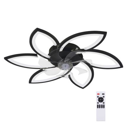 Brilagi - Luminária de teto LED dimmerizável com ventilador LED/50W/230V 3000-6500K preta + controlo remoto