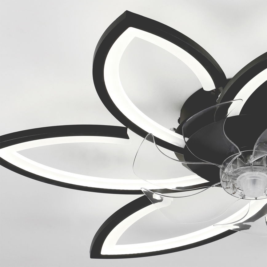 Brilagi - Luminária de teto LED dimmerizável com ventilador LED/50W/230V 3000-6500K preta + controlo remoto