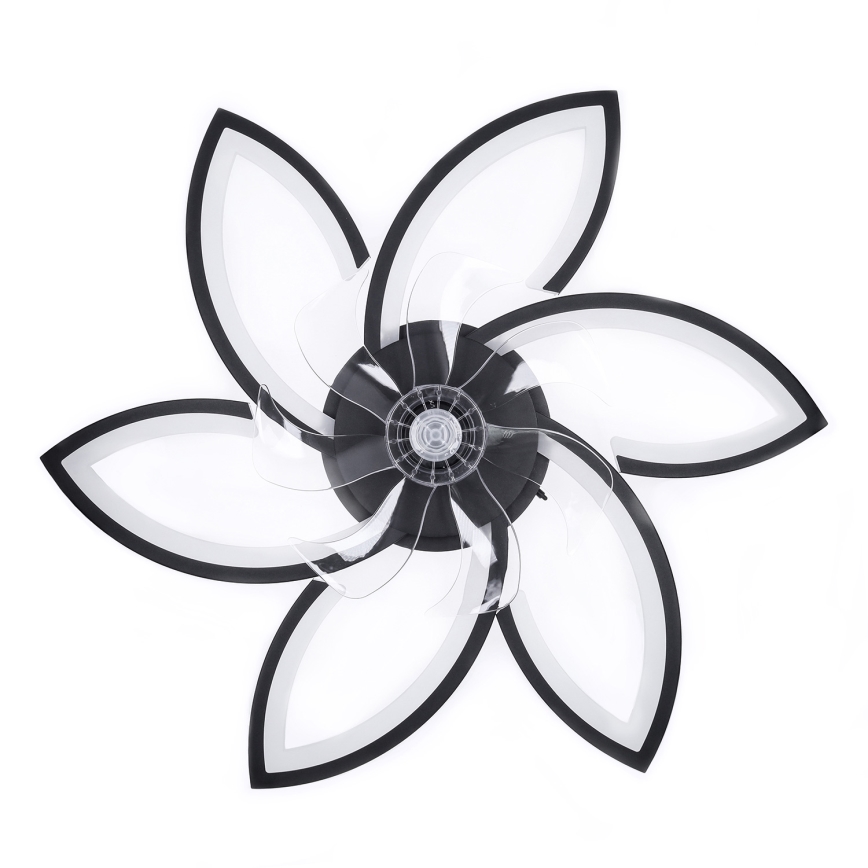 Brilagi - Luminária de teto LED dimmerizável com ventilador LED/50W/230V 3000-6500K preta + controlo remoto