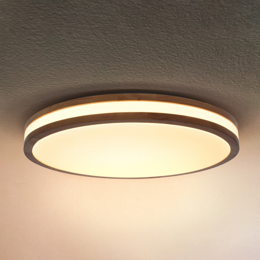 Brilagi - Candeeiro de teto LED dimerizável MOLINA LED/72W/230V 3000-6500K carvalho Ø 78 cm + controlo remoto