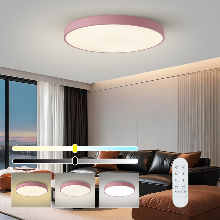 Brilagi - Luminária LED dimerizável POOL SMART LED/100W/230V Ø 80 cm 3000-6000K Wi-Fi Tuya + comando remoto rosa
