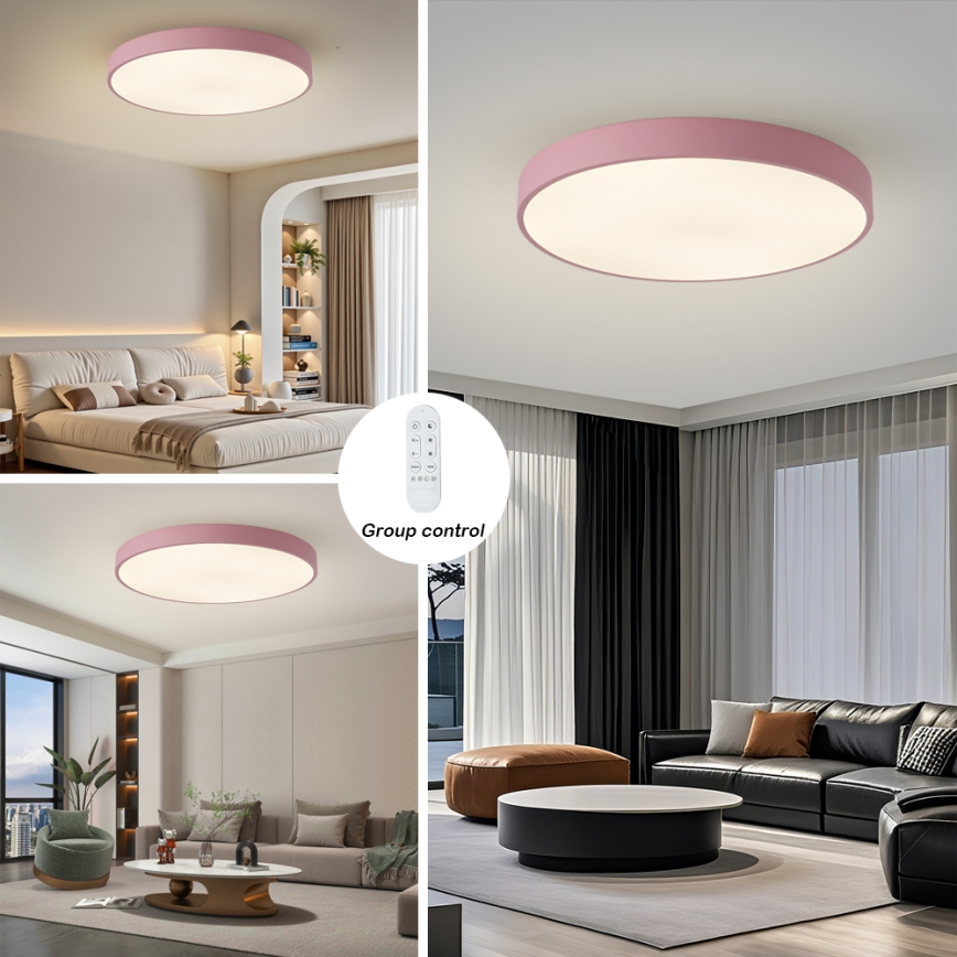Brilagi - Luminária LED dimerizável POOL SMART LED/100W/230V Ø 80 cm 3000-6000K Wi-Fi Tuya + comando remoto rosa
