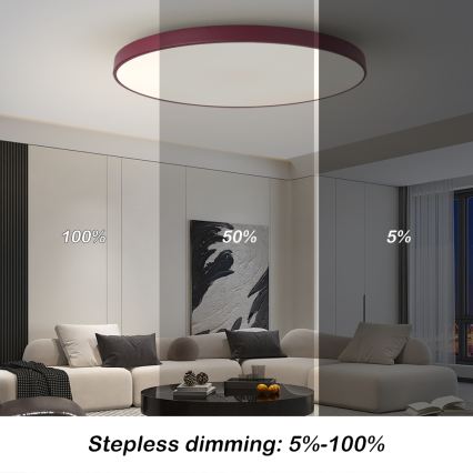 Brilagi - Luminária LED regulável POOL SMART LED/128W/230V Ø 100 cm 3000-6000K Wi-Fi Tuya + controlo remoto bordô