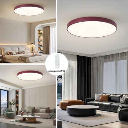 Brilagi - Luminária LED regulável POOL SMART LED/128W/230V Ø 100 cm 3000-6000K Wi-Fi Tuya + controlo remoto bordô