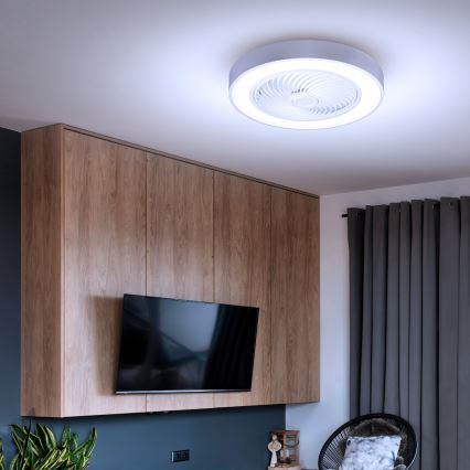 Brilagi - Luminária de teto LED regulável com ventilador LED/30W/230V 3000-6500K Ø 50 cm branca + controlo remoto