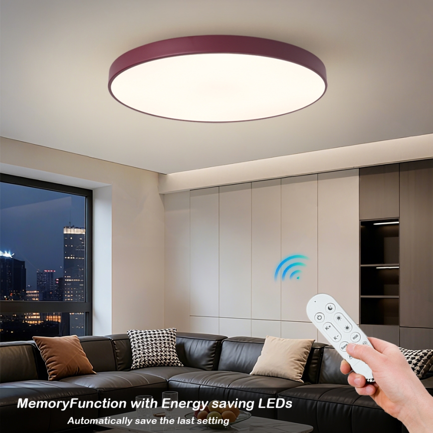 Brilagi - Luminária LED regulável POOL SMART LED/100W/230V, diâmetro 80 cm, 3000-6000K, Wi-Fi Tuya + controlo remoto, bordô