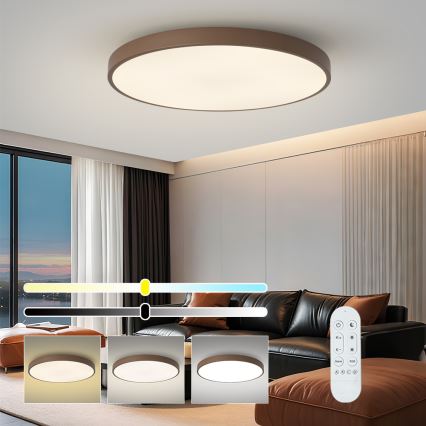 Brilagi - Luminária LED dimerizável POOL SMART LED/128W/230V diâmetro 100 cm 3000-6000K Wi-Fi Tuya + controlo remoto castanho