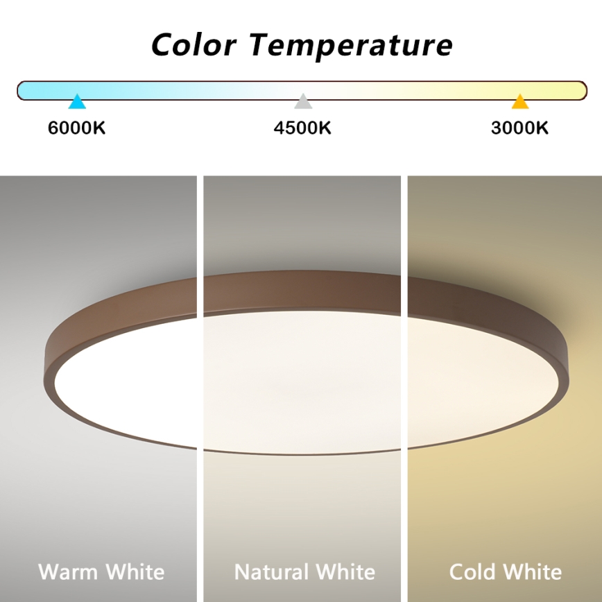 Brilagi - Luminária LED dimerizável POOL SMART LED/128W/230V diâmetro 100 cm 3000-6000K Wi-Fi Tuya + controlo remoto castanho