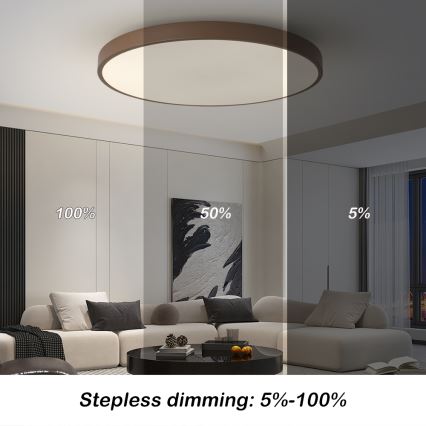 Brilagi - Luminária LED dimerizável POOL SMART LED/128W/230V diâmetro 100 cm 3000-6000K Wi-Fi Tuya + controlo remoto castanho