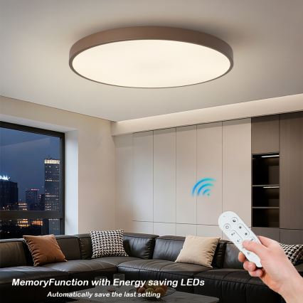 Brilagi - Luminária LED dimerizável POOL SMART LED/128W/230V diâmetro 100 cm 3000-6000K Wi-Fi Tuya + controlo remoto castanho