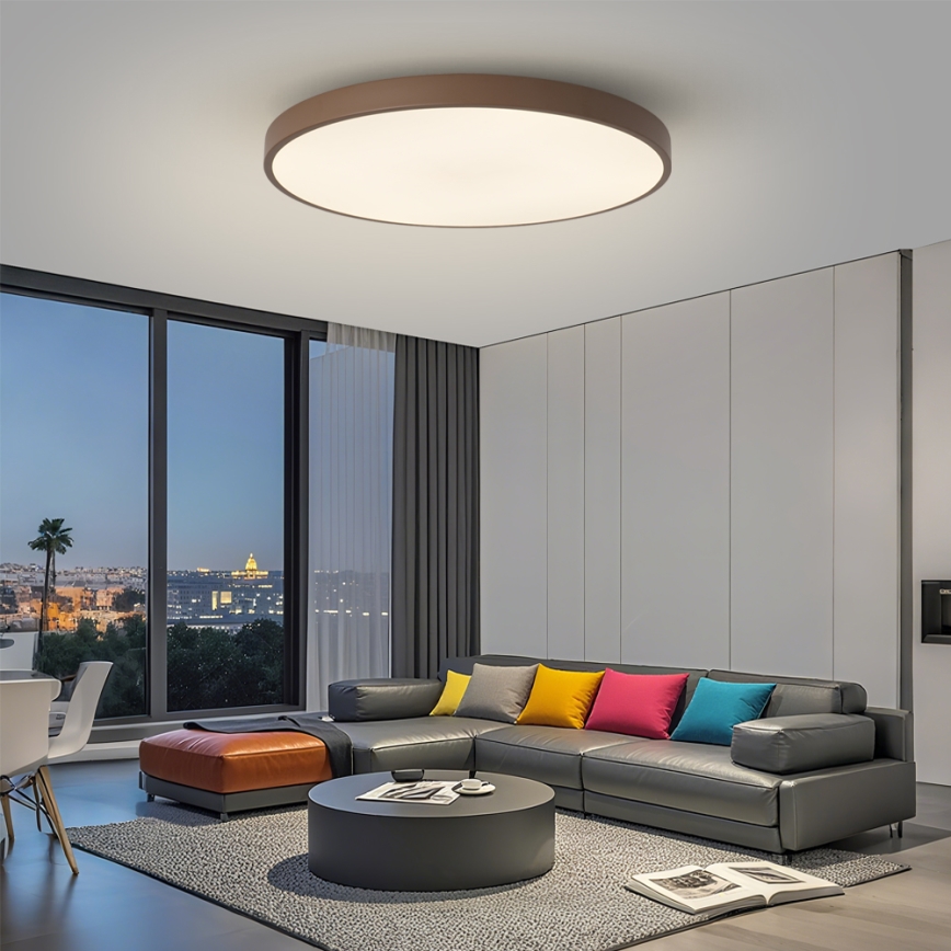 Brilagi - Luminária LED dimerizável POOL SMART LED/128W/230V diâmetro 100 cm 3000-6000K Wi-Fi Tuya + controlo remoto castanho