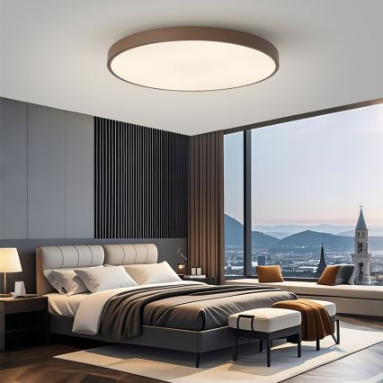 Brilagi - Luminária LED dimerizável POOL SMART LED/128W/230V diâmetro 100 cm 3000-6000K Wi-Fi Tuya + controlo remoto castanho