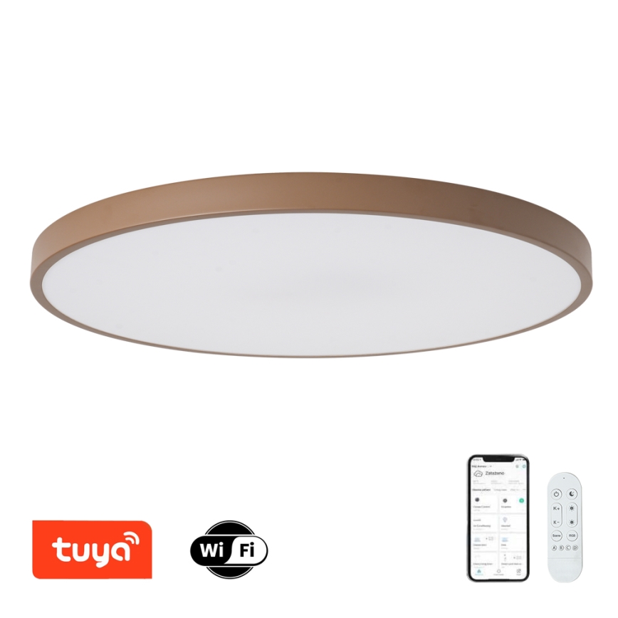 Brilagi - Luminária LED dimerizável POOL SMART LED/128W/230V diâmetro 100 cm 3000-6000K Wi-Fi Tuya + controlo remoto castanho