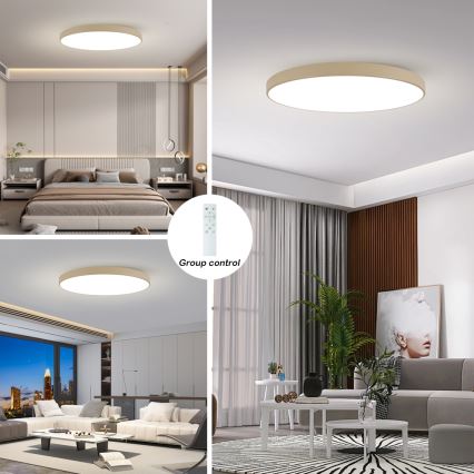 Brilagi - Luminária de teto LED regulável POOL SMART LED/180W/230V 3000-6000K 120 cm bege Wi-Fi Tuya + controlo remoto