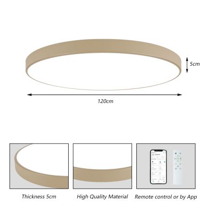 Brilagi - Luminária de teto LED regulável POOL SMART LED/180W/230V 3000-6000K 120 cm bege Wi-Fi Tuya + controlo remoto