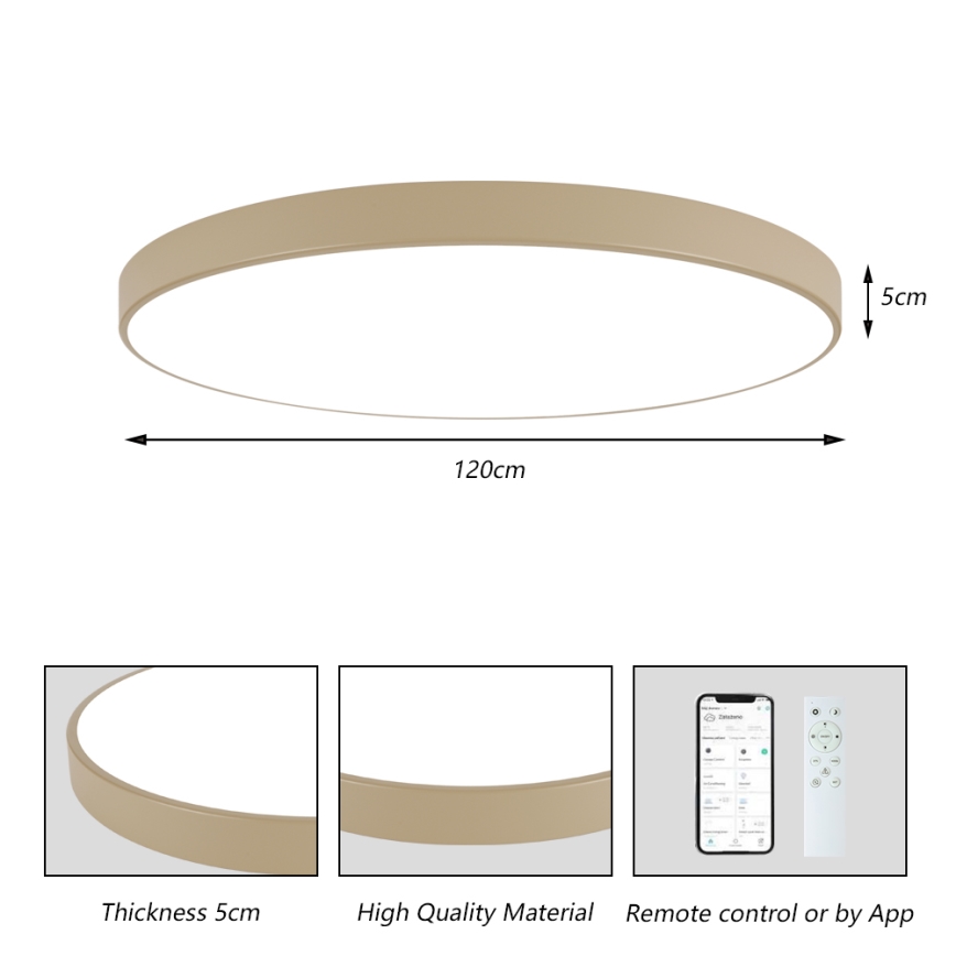 Brilagi - Luminária de teto LED regulável POOL SMART LED/180W/230V 3000-6000K 120 cm bege Wi-Fi Tuya + controlo remoto