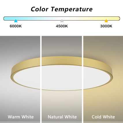 Brilagi - Luminária de teto LED dimerizável POOL SMART LED/180W/230V 3000-6000K 120 cm dourada Wi-Fi Tuya + comando remoto