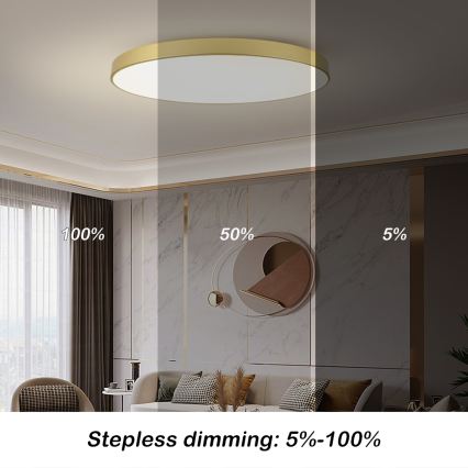 Brilagi - Luminária de teto LED dimerizável POOL SMART LED/180W/230V 3000-6000K 120 cm dourada Wi-Fi Tuya + comando remoto