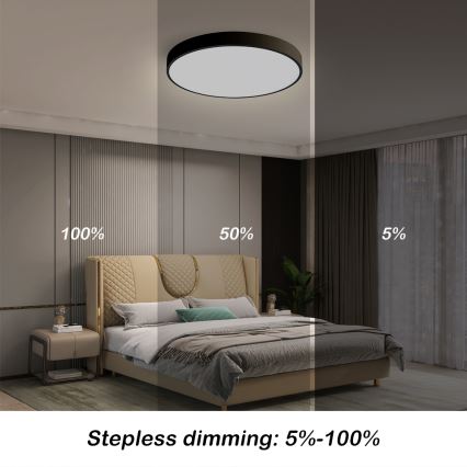 Brilagi - Luminária de teto LED dimmerizável POOL SMART LED/48W/230V 40 cm 3000-6000K Wi-Fi Tuya + controlo remoto preto