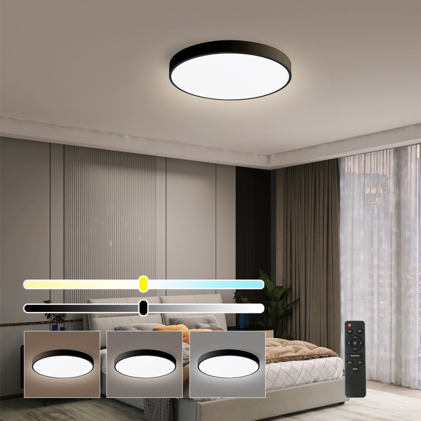Brilagi - Luminária de teto LED dimmerizável POOL SMART LED/48W/230V 40 cm 3000-6000K Wi-Fi Tuya + controlo remoto preto