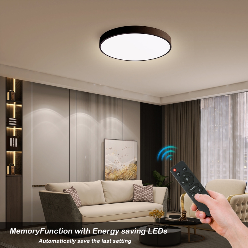 Brilagi - Luminária de teto LED dimmerizável POOL SMART LED/48W/230V 40 cm 3000-6000K Wi-Fi Tuya + controlo remoto preto