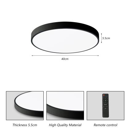 Brilagi - Luminária de teto LED dimmerizável POOL SMART LED/48W/230V 40 cm 3000-6000K Wi-Fi Tuya + controlo remoto preto