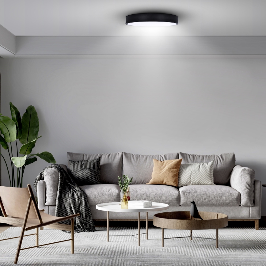 Brilagi - Luminária de teto LED dimmerizável POOL SMART LED/48W/230V 40 cm 3000-6000K Wi-Fi Tuya + controlo remoto preto