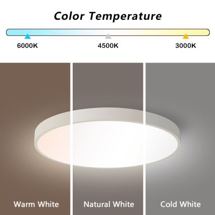 Brilagi - Luminária de teto LED dimmerizável POOL SMART LED/60W/230V 3000-6000K 50 cm + controlo remoto branco