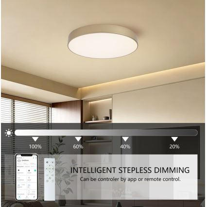 BRILAGI - Luminária de teto LED dimerizável POOL SMART LED/60W/230V 3000-6000K Ø 50 cm Wi-Fi Tuya dourada + comando à distância