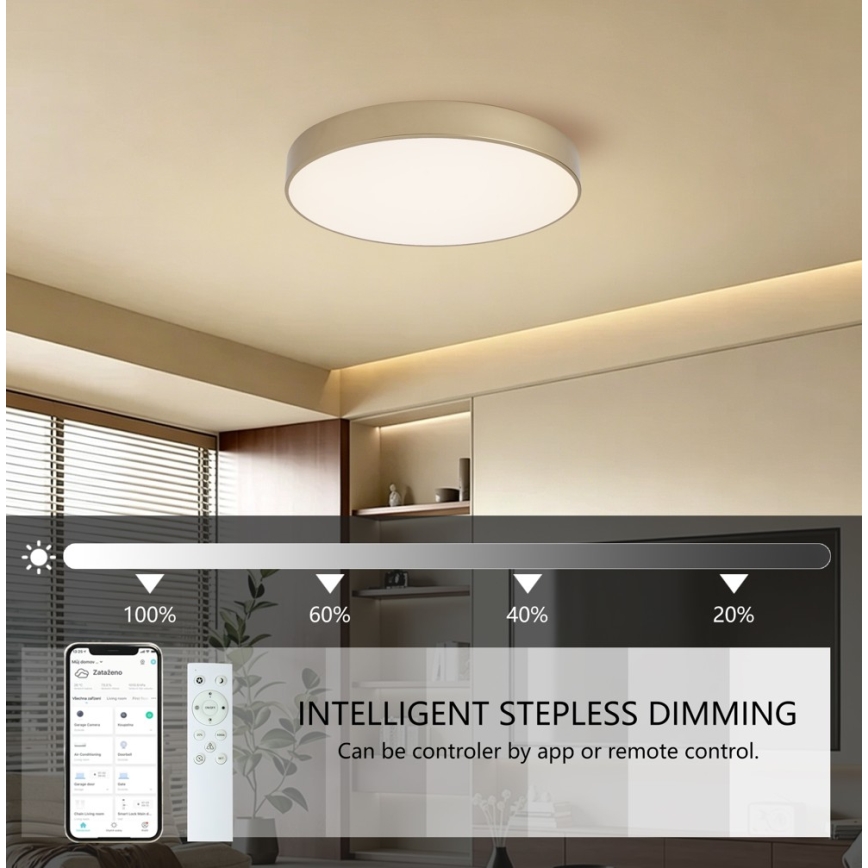 BRILAGI - Luminária de teto LED dimerizável POOL SMART LED/60W/230V 3000-6000K Ø 50 cm Wi-Fi Tuya dourada + comando à distância