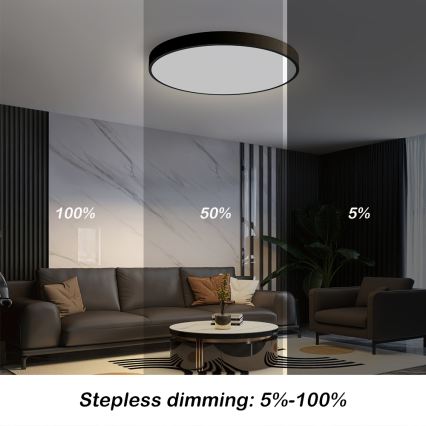 Brilagi - Luminária de teto LED dimmerizável POOL SMART LED/60W/230V 50 cm 3000-6000K Wi-Fi Tuya + controlo remoto preto