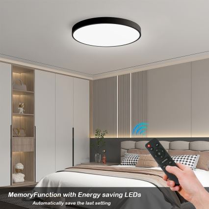 Brilagi - Luminária de teto LED dimmerizável POOL SMART LED/60W/230V 50 cm 3000-6000K Wi-Fi Tuya + controlo remoto preto
