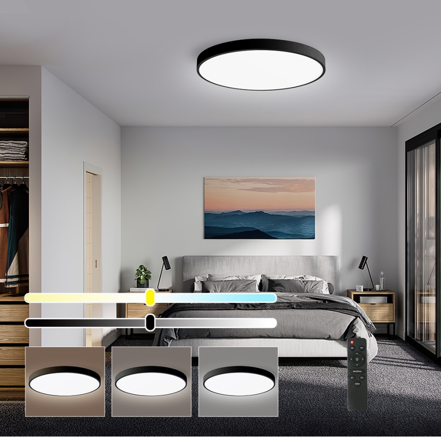 Brilagi - Luminária de teto LED dimmerizável POOL SMART LED/60W/230V 50 cm 3000-6000K Wi-Fi Tuya + controlo remoto preto